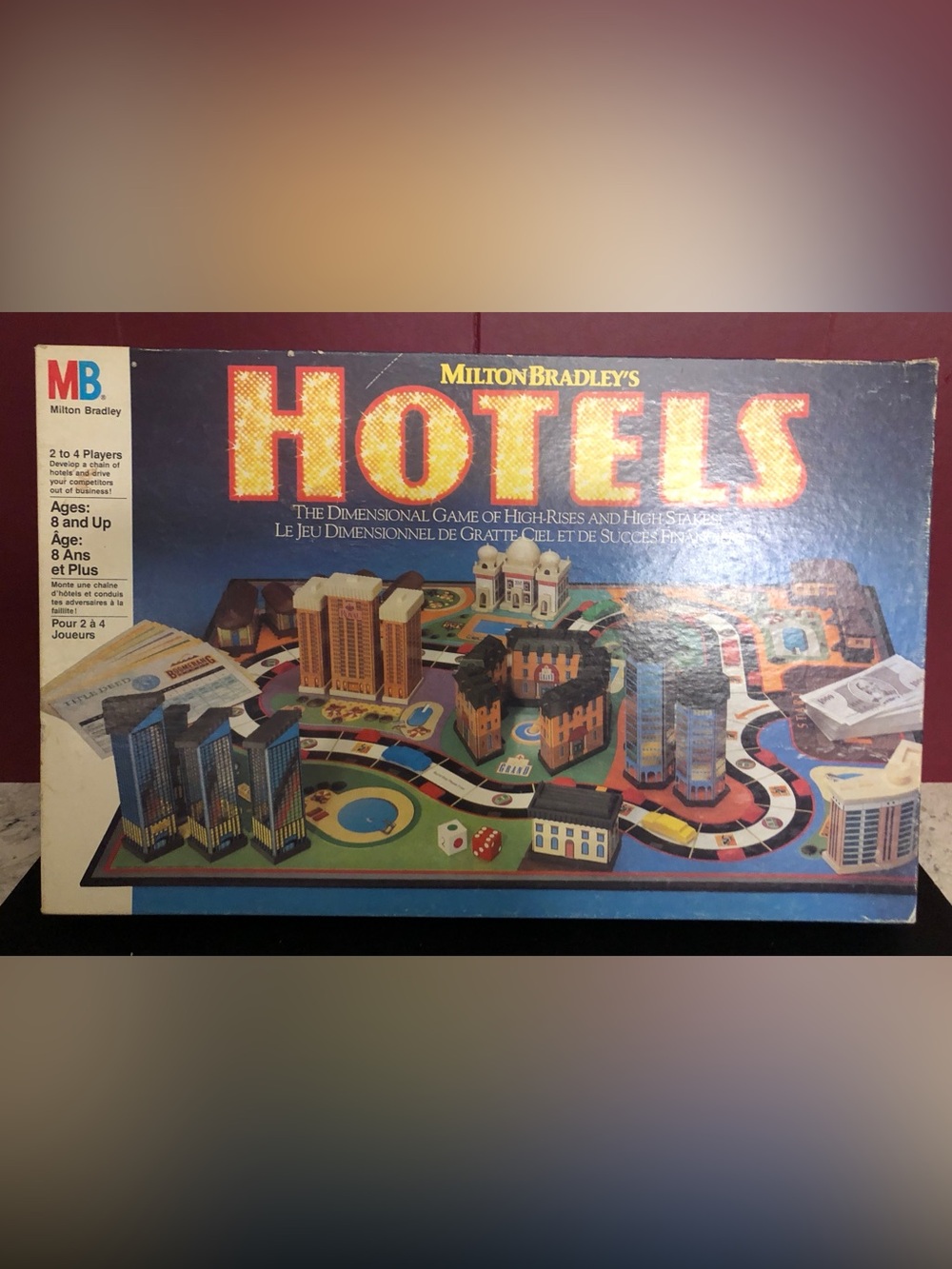 Milton Bradley Hotels Board Game Vintage 1987